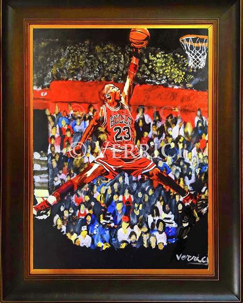 Michael Jordan Painting Chicago Bulls Dunk 24x36 Artwork Painting By