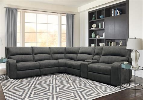 Polaris 6 Piece Power Reclining Sectional With Power Headrests And Usb