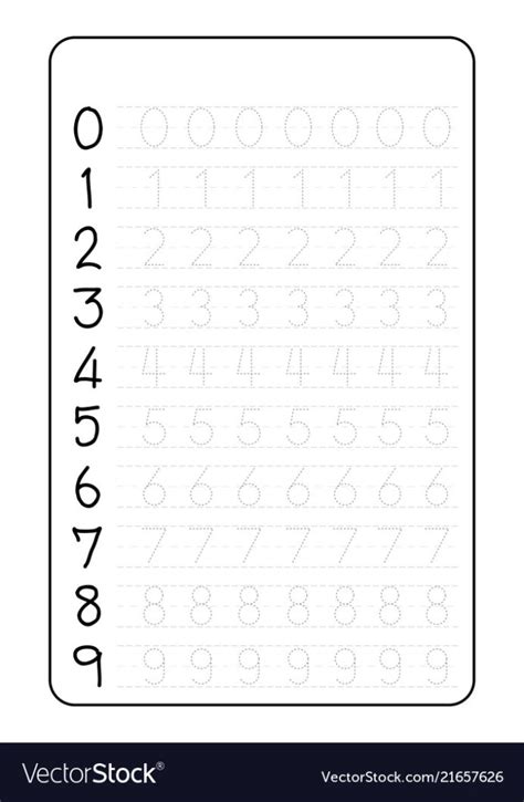 Beginner vedic maths level 1 practice sheets : Practice Writing Numbers On Worksheet Vector Image Number ...