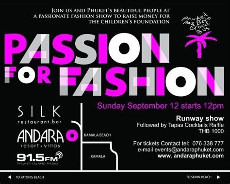 Passion For Fashion Charity Runway Show 12 Sept Silk Phuket News