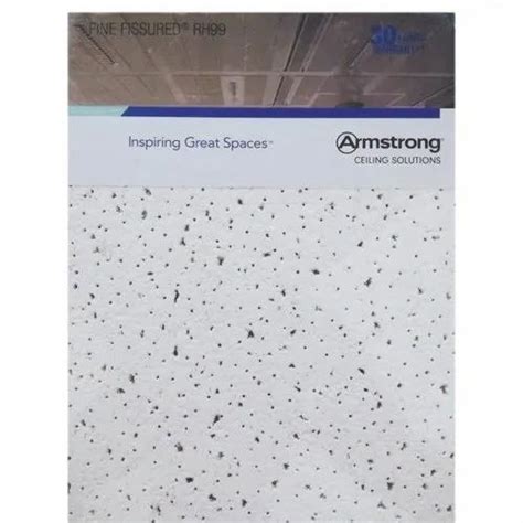 White Armstrong Mineral Fiber Ceiling Fine Fissured Rh99 600x600x16mm