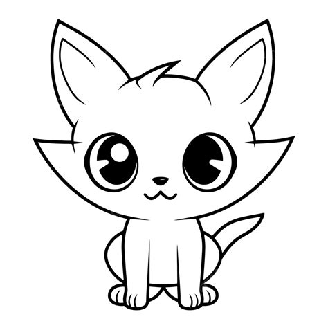 귀여운 고양이 색칠하기 귀여운 고양이 색칠하기 귀여운 고양이 개요 스케치 드로잉 벡터 애니메이션 고양이 그리기 애니메이션