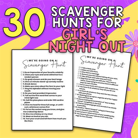 best value 50 scavenger hunts for women indoor and outdoor etsy