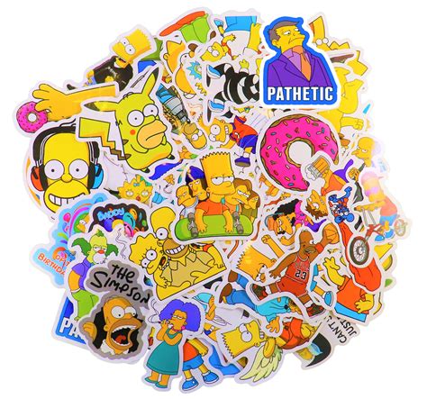 Buy Cartoon Sticker Pack 66pcs The Simpson Waterproof Vinyl Stickers