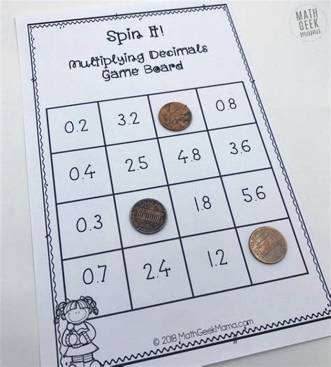 Free Multiplying Decimals Game For Kids With Multiple Variations