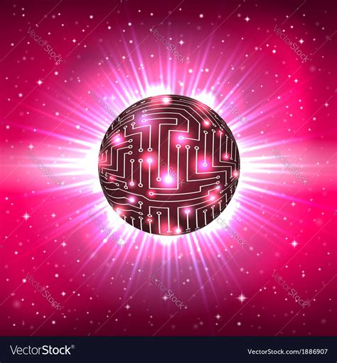 Abstract Sphere Electronic Circuitry Royalty Free Vector