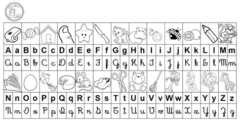 Tabelinha 4 Tipos De Letras Do Alfabeto Ilustrado