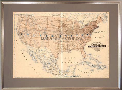 Topographical Map Of The United States 1874