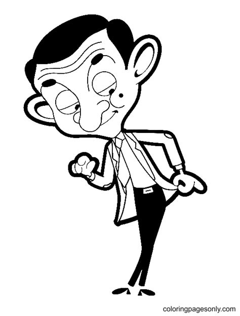 Mr Bean Cartoon Coloring Page Free Printable Coloring Pages