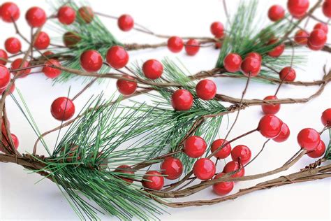 A wide variety of berry garland decorations options are. Christmas Garland Red Berries Artificial Pine Needle ...
