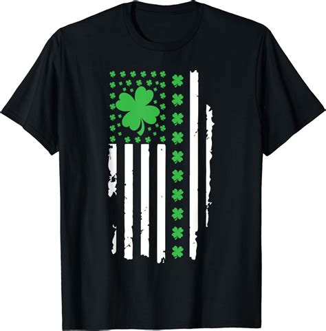 Irish American Flag Design T Shirt Clothing Shoes And Jewelry
