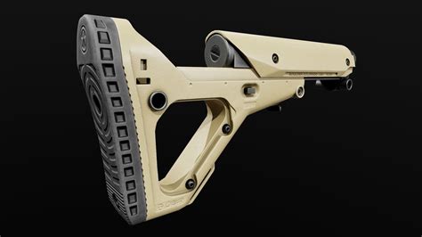 3d Model Magpul Ubr Ar15 Collapsible Buttstock Vr Ar Low Poly
