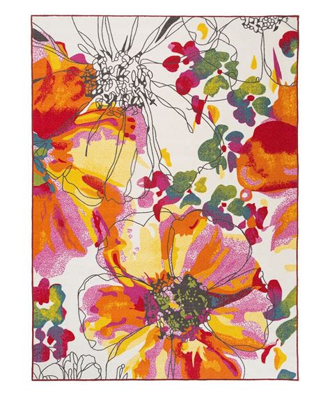 Take A Look At This Orange Modern Bright Flowers Rug Today World Rug