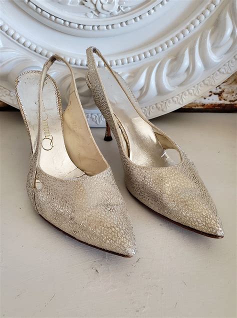 Vintage Old Dressy Silver Ladies Shoes Hollywood Shoes Dress Etsy
