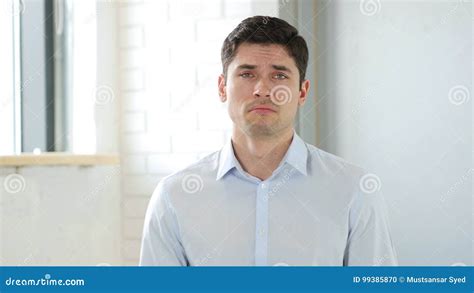 Portrait Of Sad Man Crying Stock Photo Image Of Pain 99385870