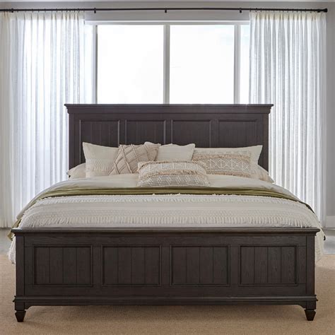 Liberty 417b Br Qpb Allyson Park Queen Panel Bed In Brushed Black