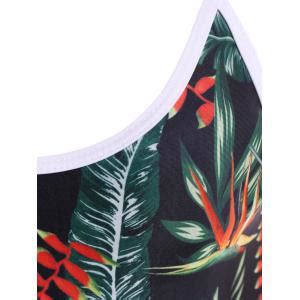 Black M Cami Leaf Print Backless Swimwear RoseGal Com