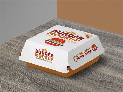 Free Burger Box Packaging Mockup Psd By Zee Que Designbolts On Dribbble