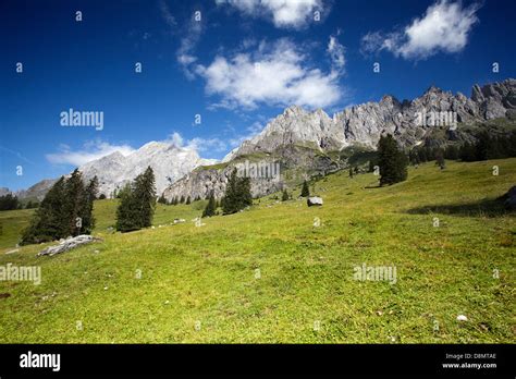 Austrian Alps In Summer Stock Photo Alamy