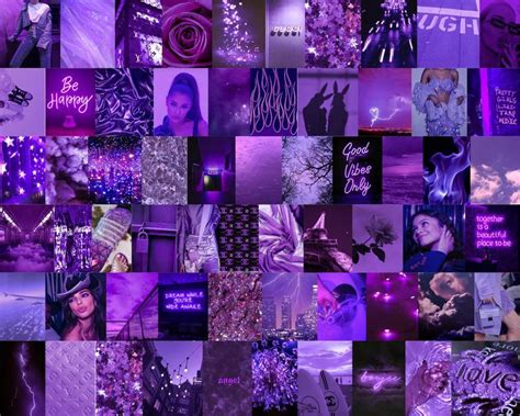 Boujee Purple Aesthetic Wall Collage Kit Digital Download 60pcs