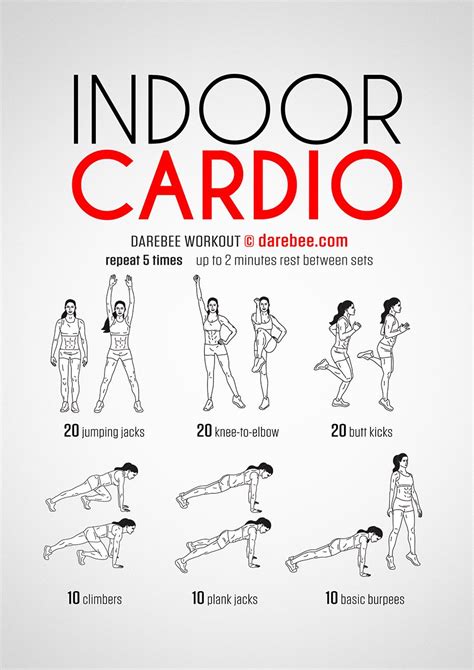 Darebee Workouts │ Indoor Cardio Workout Full Body Cardio With Focus On Butt And Legs Cardio