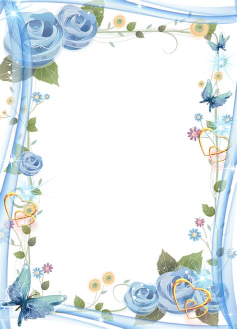 Beautiful Blue Transparent Photo Frame Scrapbooking Frame Paper