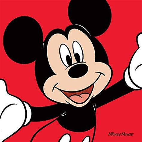 Mickey Mouse Rot 40 X 40 Cm Leinwand Prints Mehrfarbig Bilder Comic