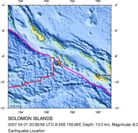 Un violent tsunami déferle sur les Îles Salomons