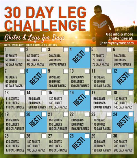 Workouts Leg Challenge Workout Challenge 30 Day Leg Challenge