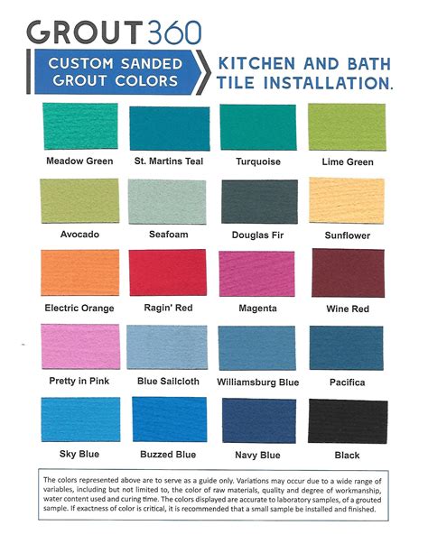 Color Chart For Grout Grout Color Coloured Grout Tile Grout