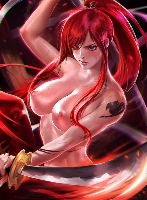Rule 34 1girls Breasts Erza Scarlet Facial Scar Fairy Tail Female
