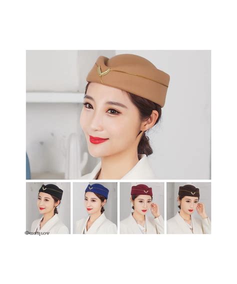 Airline Stewardess Sexy Formal Uniform Hat Cap Roll Play Halloween