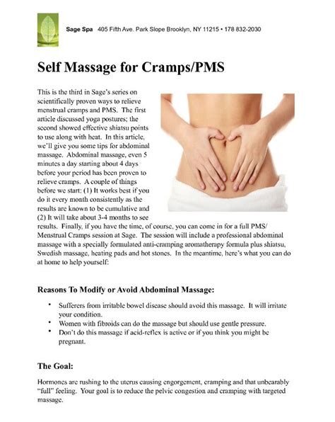 Self Massage For Cramps During Pms Self Massage Women Issues