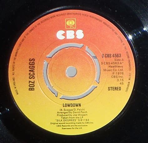 Boz Scaggs Lowdown 1976 4 Prong Push Out Centre Vinyl Discogs