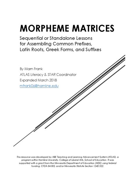 Morpheme Matrices Rev072120 Pdf Word Latin