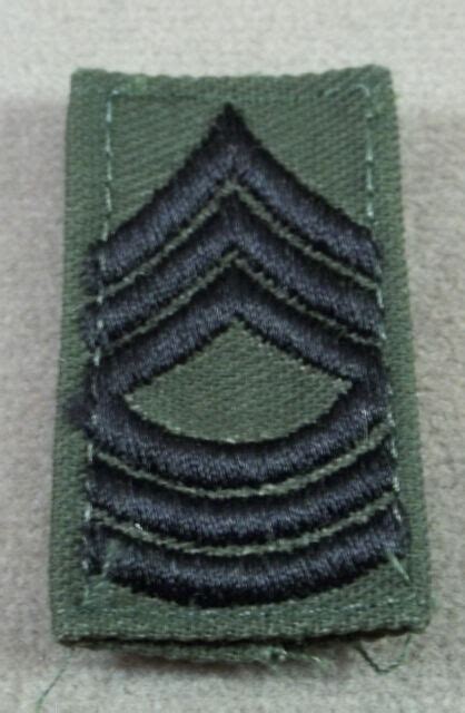 Subdued Cloth Embroidered Rank Insignia Master Sergeant New Pair Ebay
