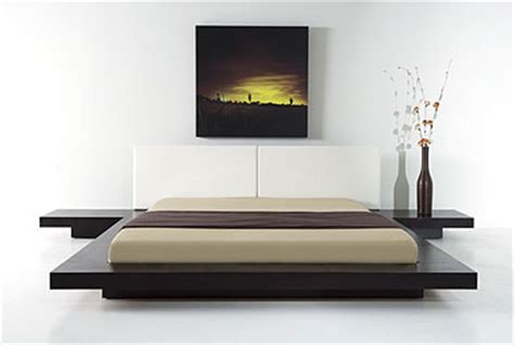 japanese style platform bed frame wenge walnut black glossy finish  shipping