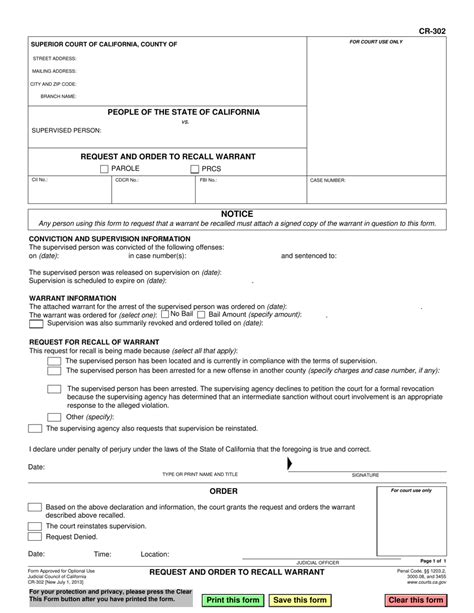 Form Cr 302 Fill Out Sign Online And Download Fillable Pdf