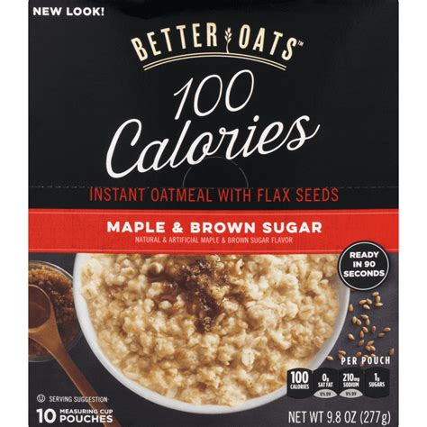 Better Oats Instant Oatmeal Maple And Brown Sugar 100 Calorie Pack 10