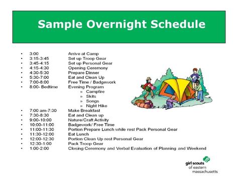 Planning A Camping Experience Girl Scout Activities Girl Scout