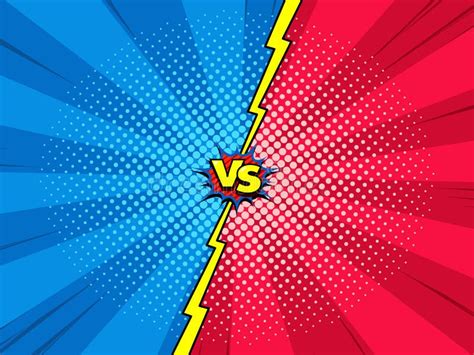 Versus Superhero Fight Comic Pop Art Retro Battle Design Background