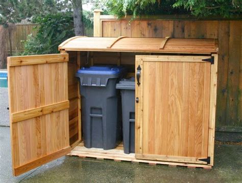 Outdoor Trash Can Storage Shed Home Design With Regard To Plans 15