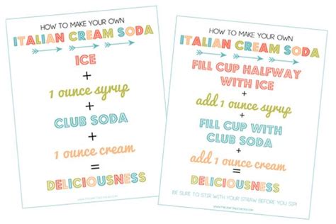 Make Your Own Delicious Italian Cream Sodas Free Printable Italian Cream Soda Cream Soda