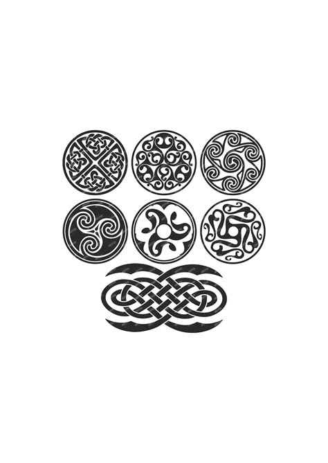 Set Of Celtic Ornament Svg Vector Graphic Instant Download Cut File