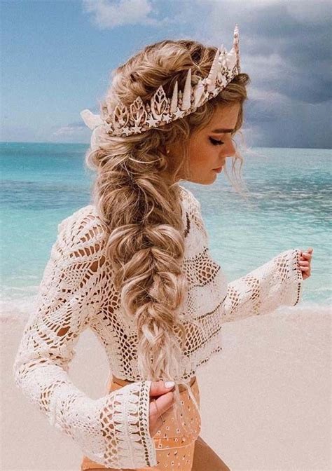 so pretty mermaid crown braid styles for long hair in 2019 mermaid wedding hair mermaid crown