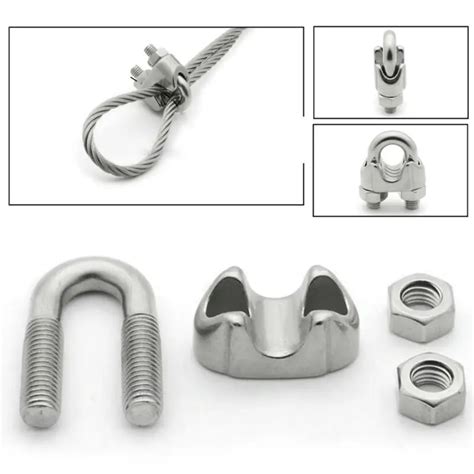 Stainless Steel 304 U Type Wire Rope Clamps Set Of 2 Cable Clamp