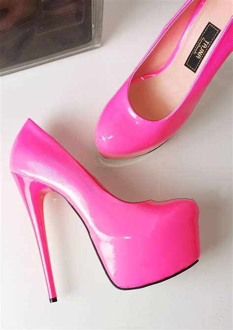 neon pink patent high heel pumps tajna club