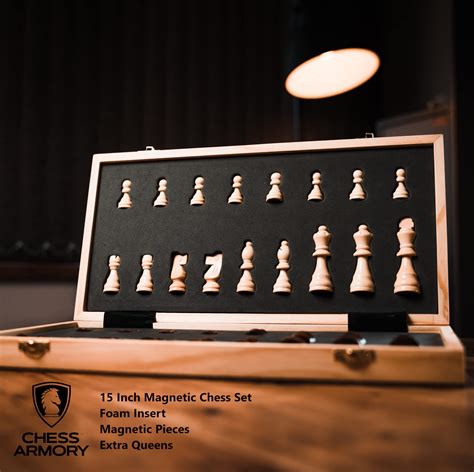 Buy Chess Armory Magnetic Chess Set 15 Inch X 15 Inch Inlaid Walnut