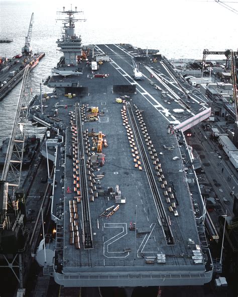 aircraft carrier uss abraham lincoln cvn 72 lies in dry dock at the newport news shipbuilding