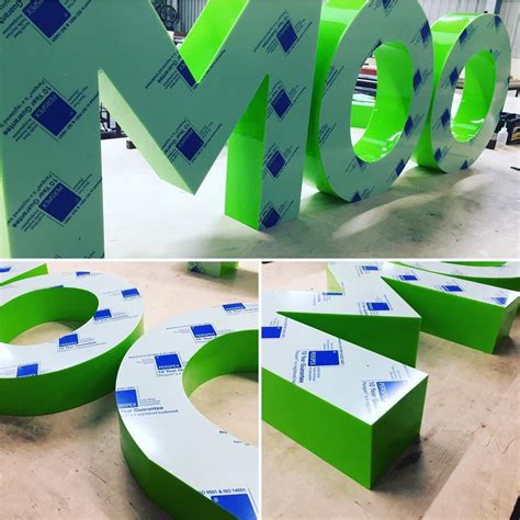 30mm Painted Stainless Steel Letters 30mm Acrylic Backs Signs 2